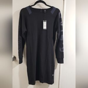 🌻 NWT G-Star Raw Black Long-Sleeve Sweatshirt Dress with Subtle Logo